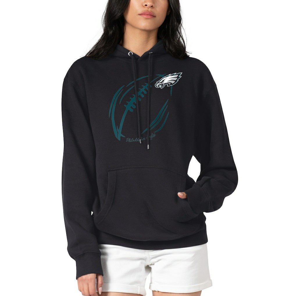 Philadelphia Eagles G-III 4Her by Carl Banks Women's Football Logo Fleece Tri-Blend Pullover Hoodie - Black discount