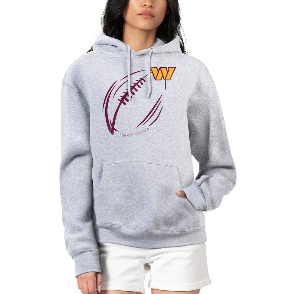 Washington Commanders G-III 4Her by Carl Banks Women's Football Logo Fleece Tri-Blend Pullover Hoodie - Heather Gray sale