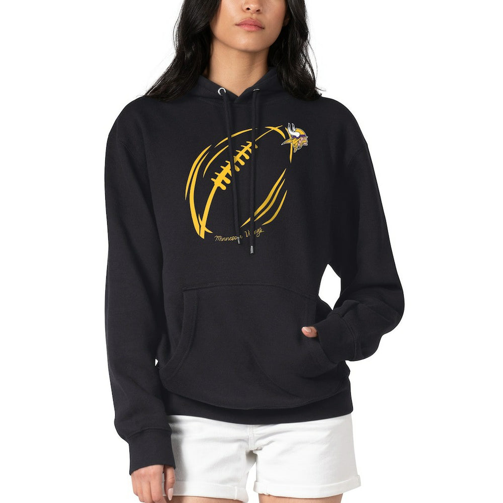 Minnesota Vikings G-III 4Her by Carl Banks Women's Football Logo Fleece Tri-Blend Pullover Hoodie - Black for sale