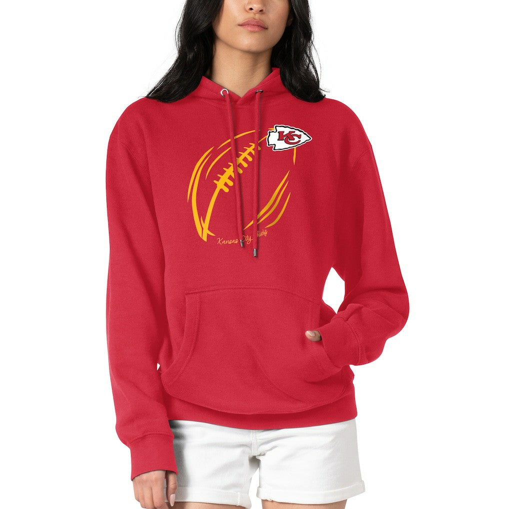 Kansas City Chiefs G-III 4Her by Carl Banks Women's Football Logo Fleece Tri-Blend Pullover Hoodie - Red on sale