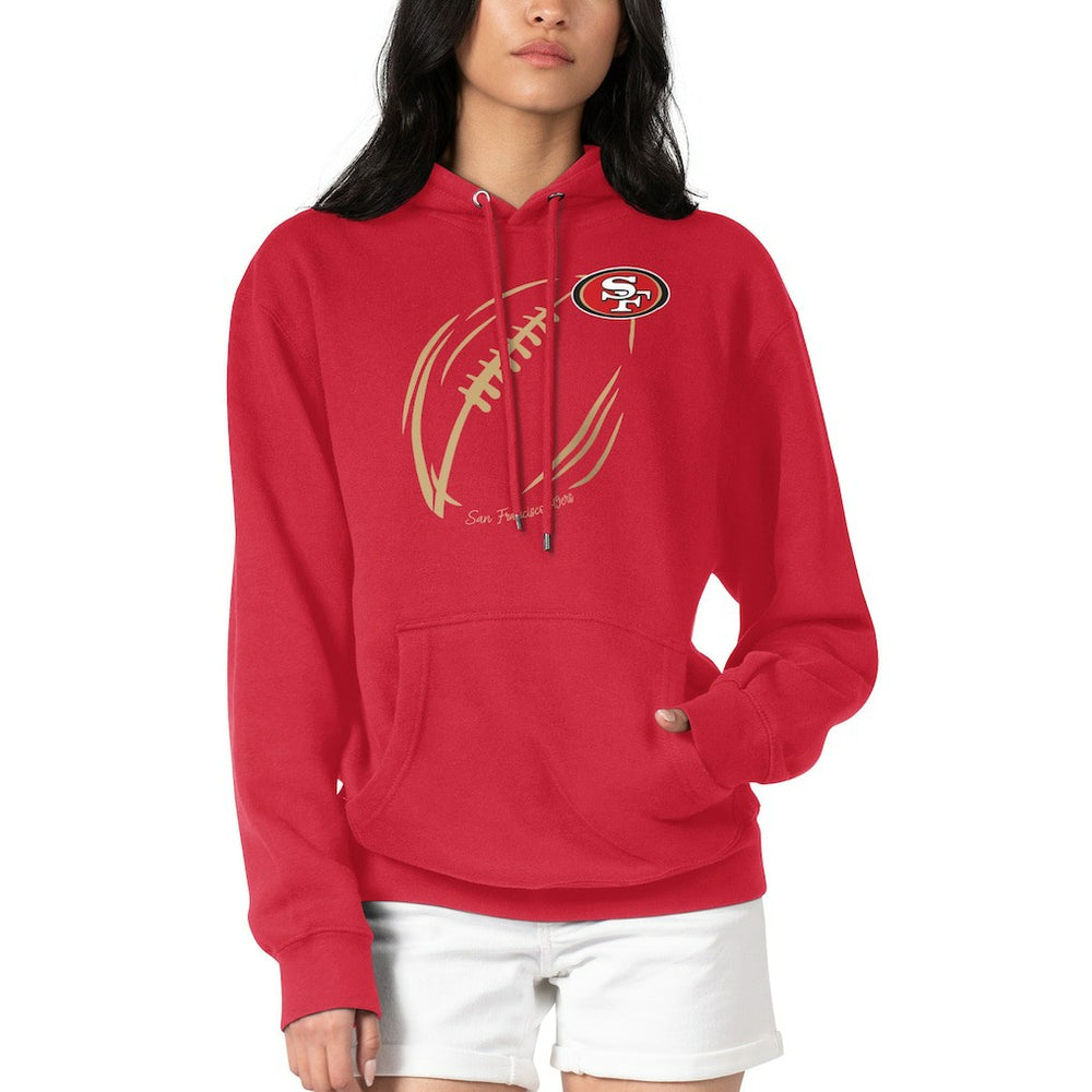 San Francisco 49ers G-III 4Her by Carl Banks Women's Football Logo Fleece Tri-Blend Pullover Hoodie - Red for sale