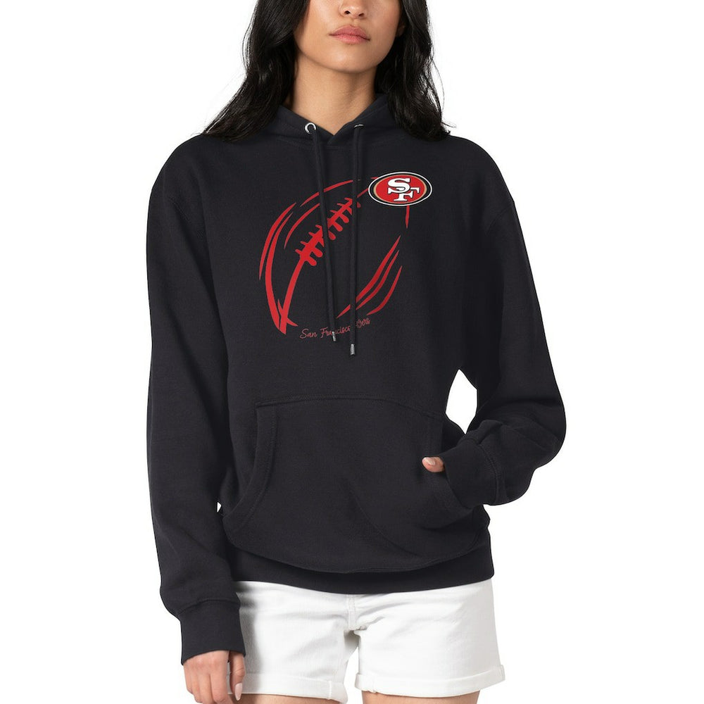 San Francisco 49ers G-III 4Her by Carl Banks Women's Football Logo Fleece Tri-Blend Pullover Hoodie - Black outlet