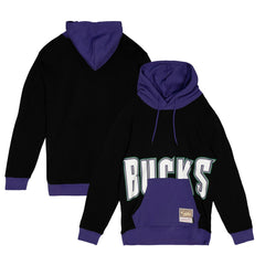 Milwaukee Bucks Hardwood Classics Big Face 5.0 Pullover Hoodie - Black | Mitchell & Ness online