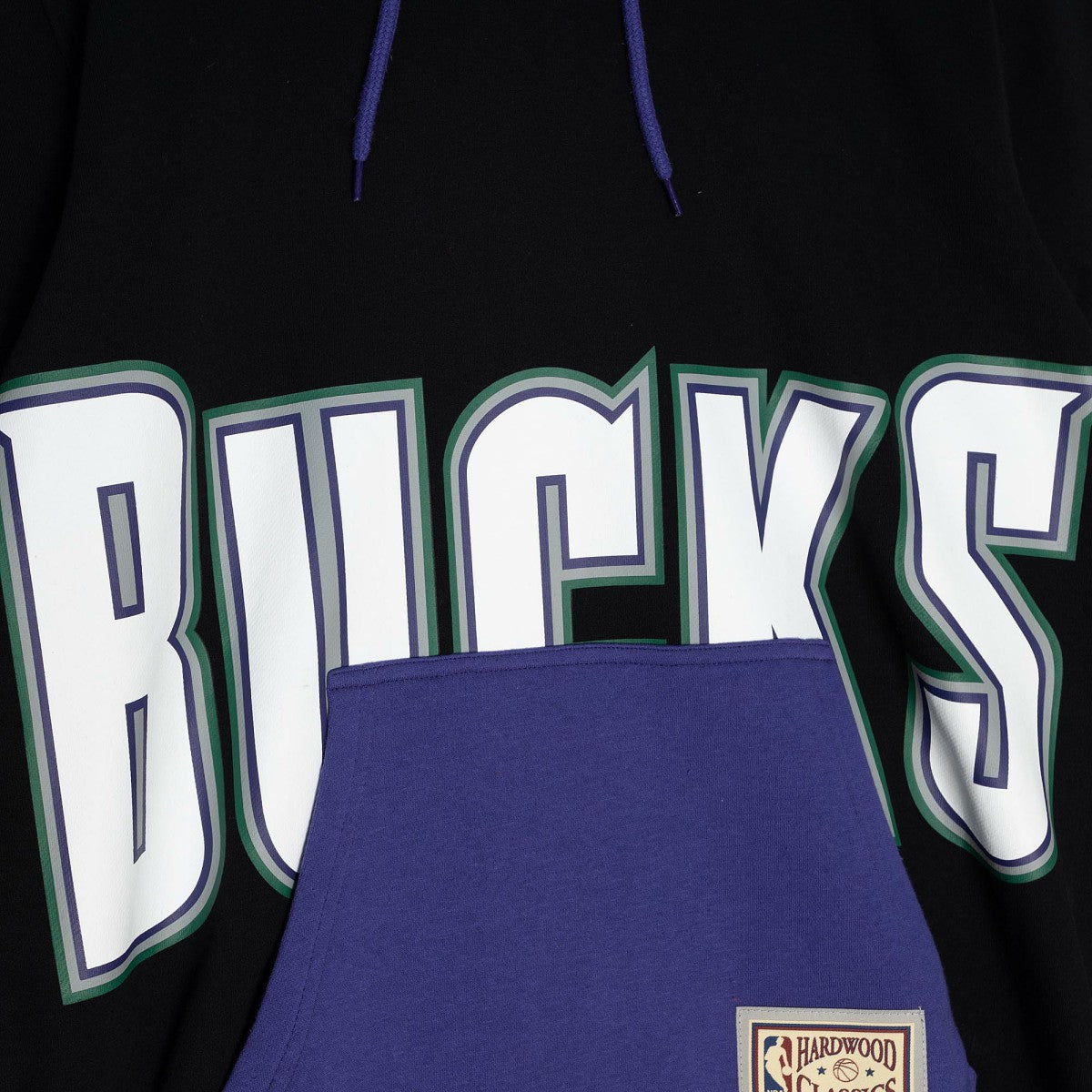 Milwaukee Bucks Hardwood Classics Big Face 5.0 Pullover Hoodie - Black | Mitchell & Ness online