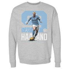 Manchester City 500 Level Bold Number Pullover Crewneck Sweatshirt - Heather Gray on sale