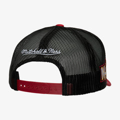 Miami Heat Hardwood Classics Blocker Foam Front Trucker Adjustable Hat - White | Mitchell & Ness for sale