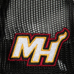 Miami Heat Hardwood Classics Blocker Foam Front Trucker Adjustable Hat - White | Mitchell & Ness for sale