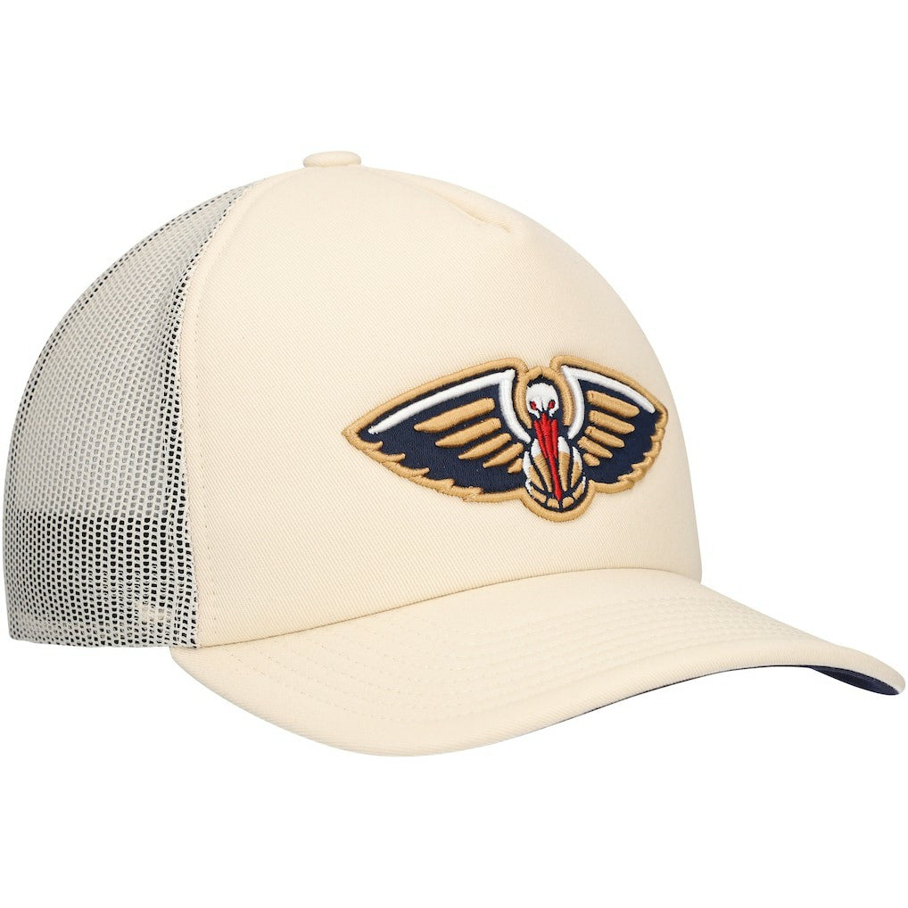 New Orleans Pelicans Trucker Adjustable Hat - Cream | Mitchell & Ness cheap