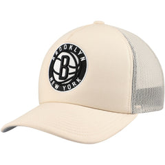 Brooklyn Nets Trucker Adjustable Hat - Cream | Mitchell & Ness cheap