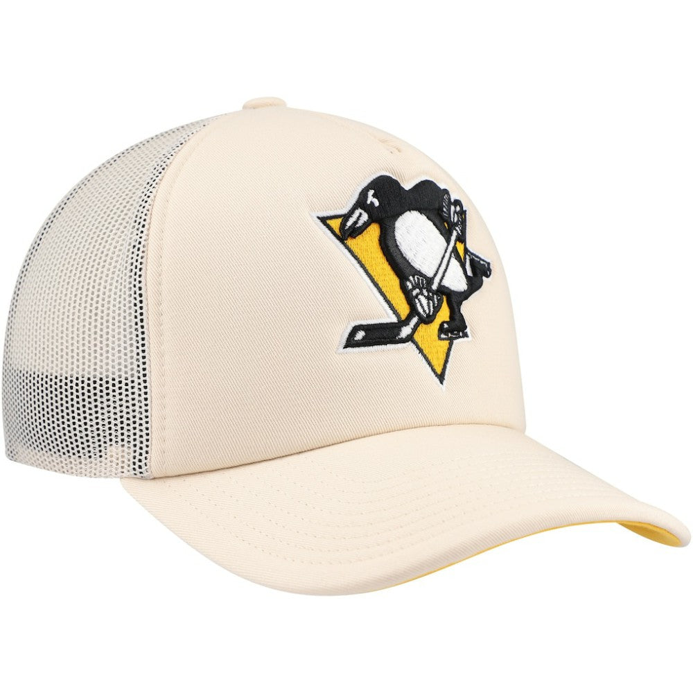 Pittsburgh Penguins Mitchell & Ness Foam Front Trucker Adjustable Hat Cream