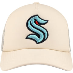 Seattle Kraken Mitchell & Ness Foam Front Trucker Adjustable Hat Cream