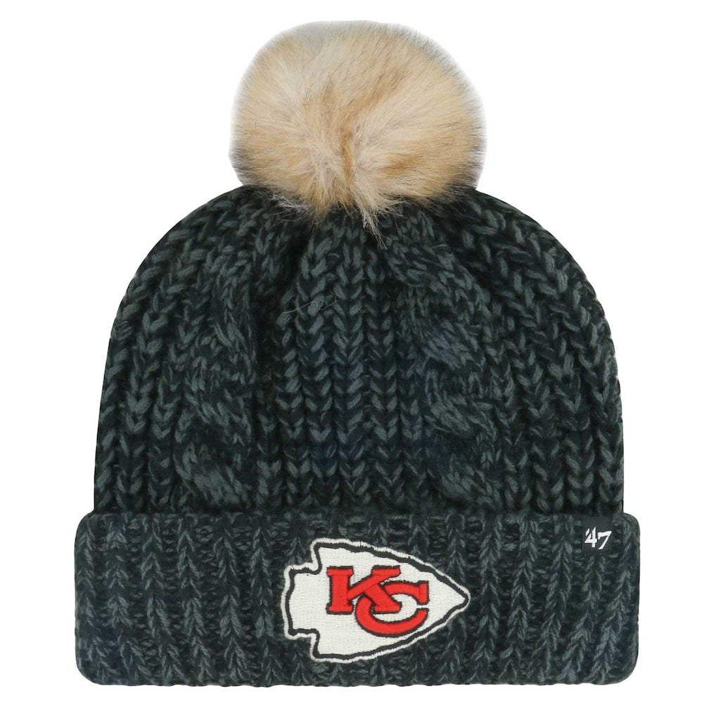 Kansas City Chiefs '47 Women's Meeko Cuffed Knit Hat with Pom - Black sale