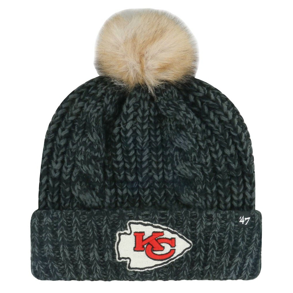 Kansas City Chiefs '47 Women's Meeko Cuffed Knit Hat with Pom - Black sale