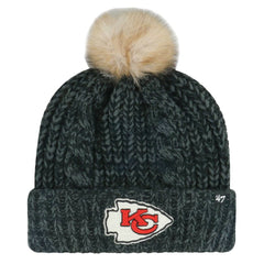 Kansas City Chiefs '47 Women's Meeko Cuffed Knit Hat with Pom - Black sale