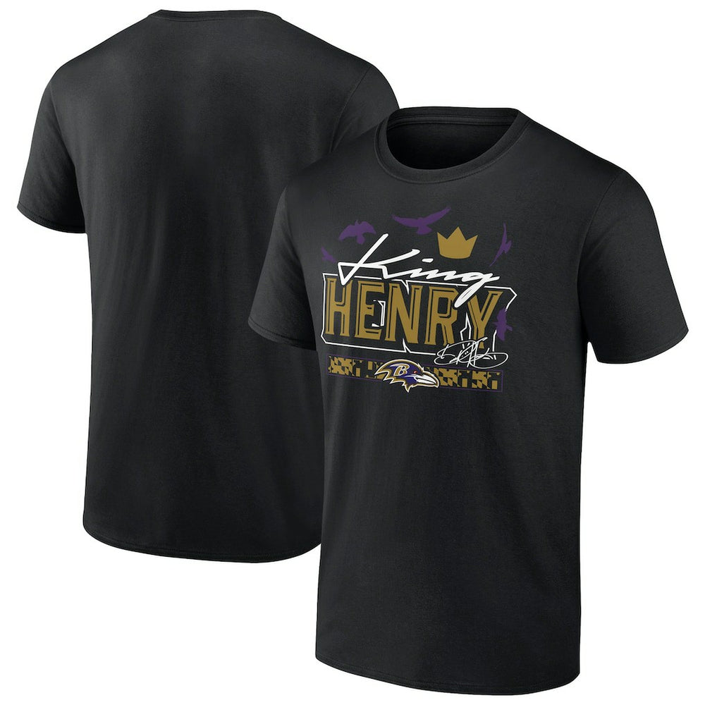 Derrick Henry Baltimore Ravens King Henry's Crown T-Shirt - Black online
