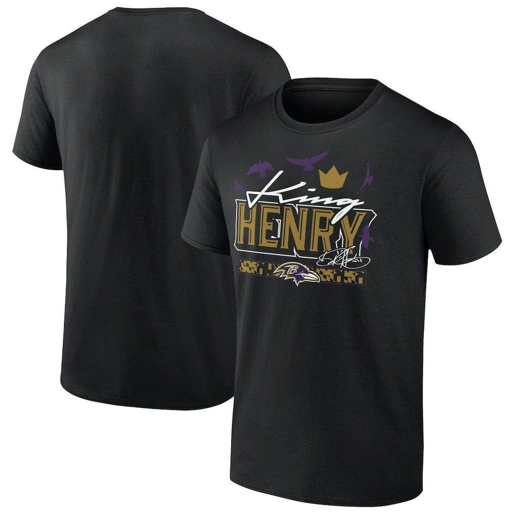 Derrick Henry Baltimore Ravens King Henry's Crown T-Shirt - Black online