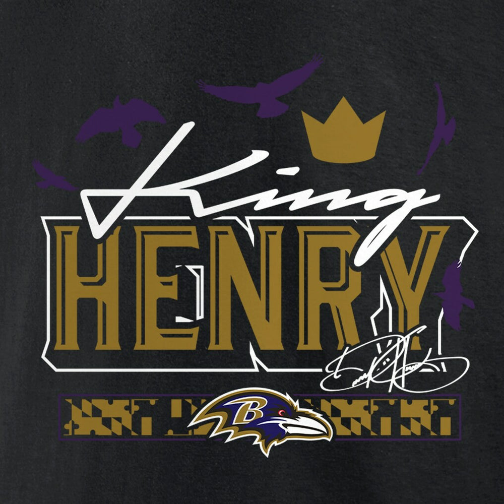 Derrick Henry Baltimore Ravens King Henry's Crown T-Shirt - Black online