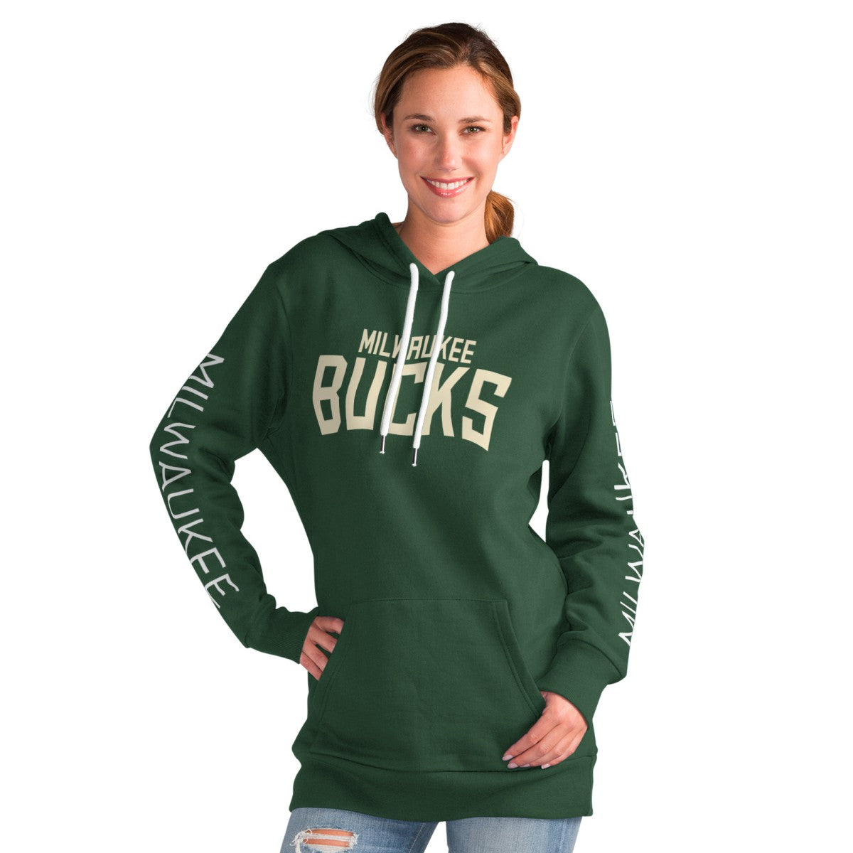 Milwaukee Bucks G-III 4Her by Carl Banks Women's Base Coach Pullover Hoodie - Green online
