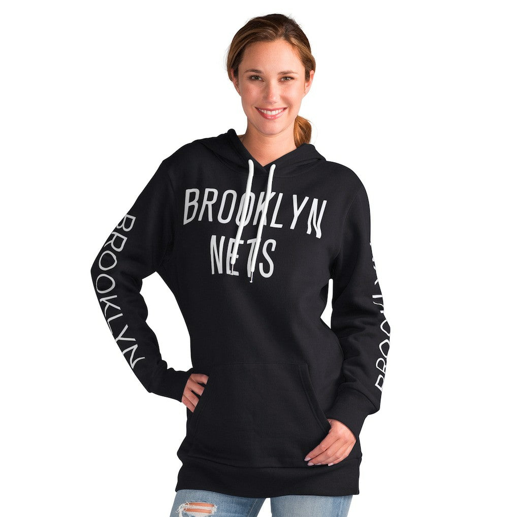 Brooklyn Nets G-III 4Her by Carl Banks Women's Base Coach Pullover Hoodie - Black on sale