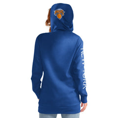 New York Knicks G-III 4Her by Carl Banks Women's Base Coach Pullover Hoodie - Blue discount