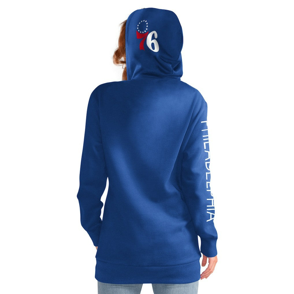 Philadelphia 76ers G-III 4Her by Carl Banks Women's Base Coach Pullover Hoodie - Royal sale