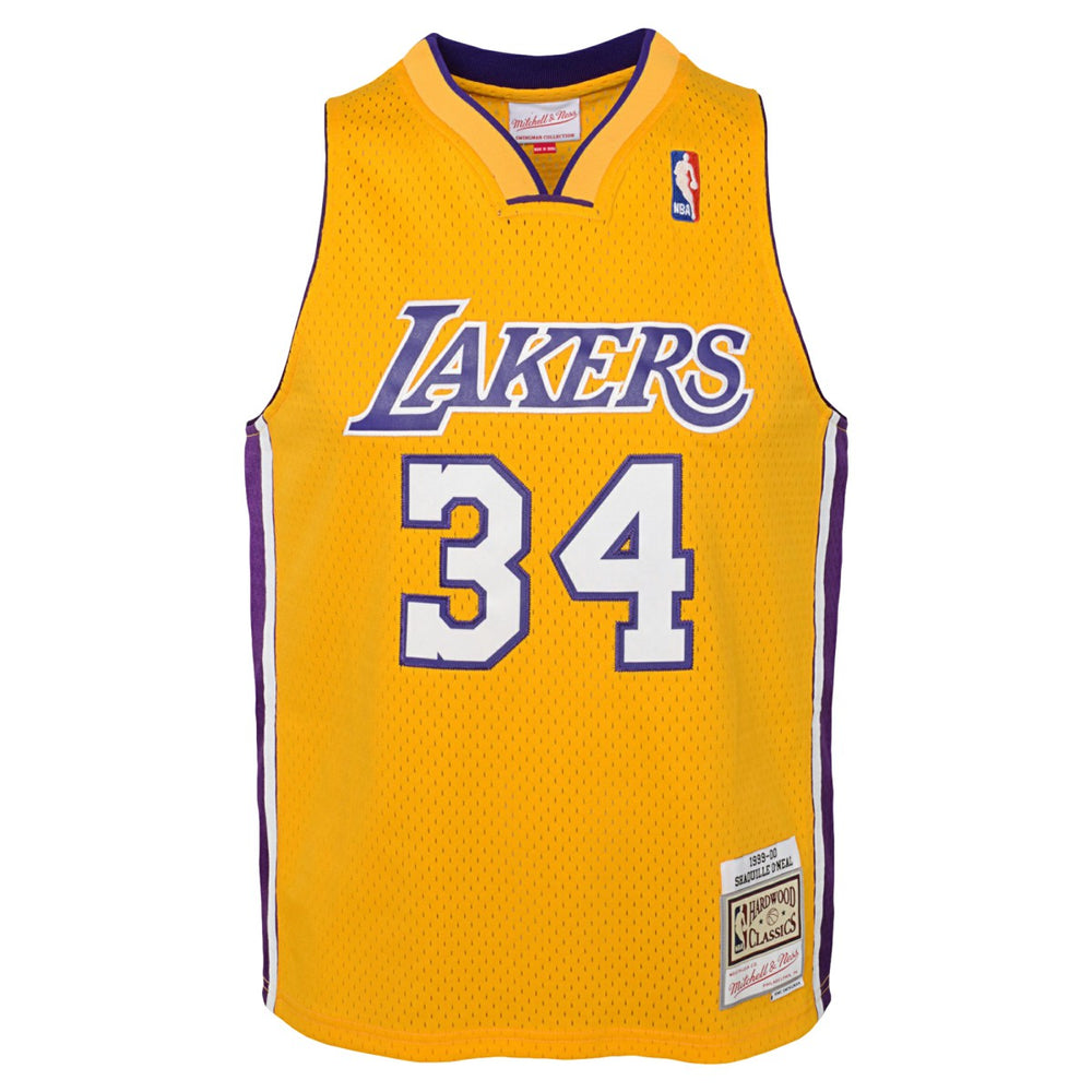 Shaquille O'Neal Los Angeles Lakers Youth 1999/00 Hardwood Classics Swingman Jersey - Gold | Mitchell & Ness for sale