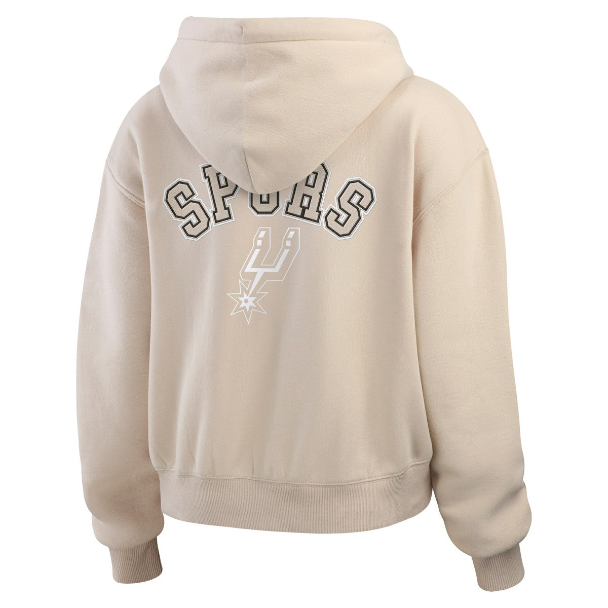 San Antonio Spurs WEAR by Erin Andrews Women's Tonal Felt Patch Full-Zip Hoodie - Tan sale