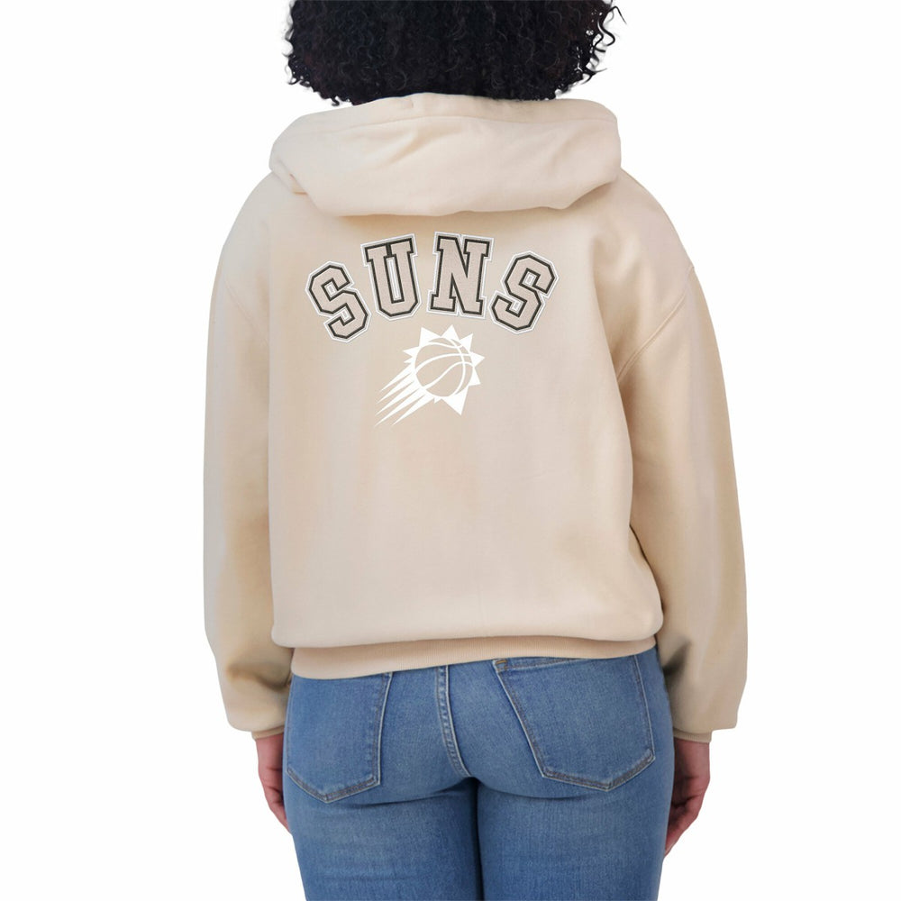 Phoenix Suns WEAR by Erin Andrews Women's Plus Size Tonal Felt Patch Full-Zip Hoodie - Cream shop