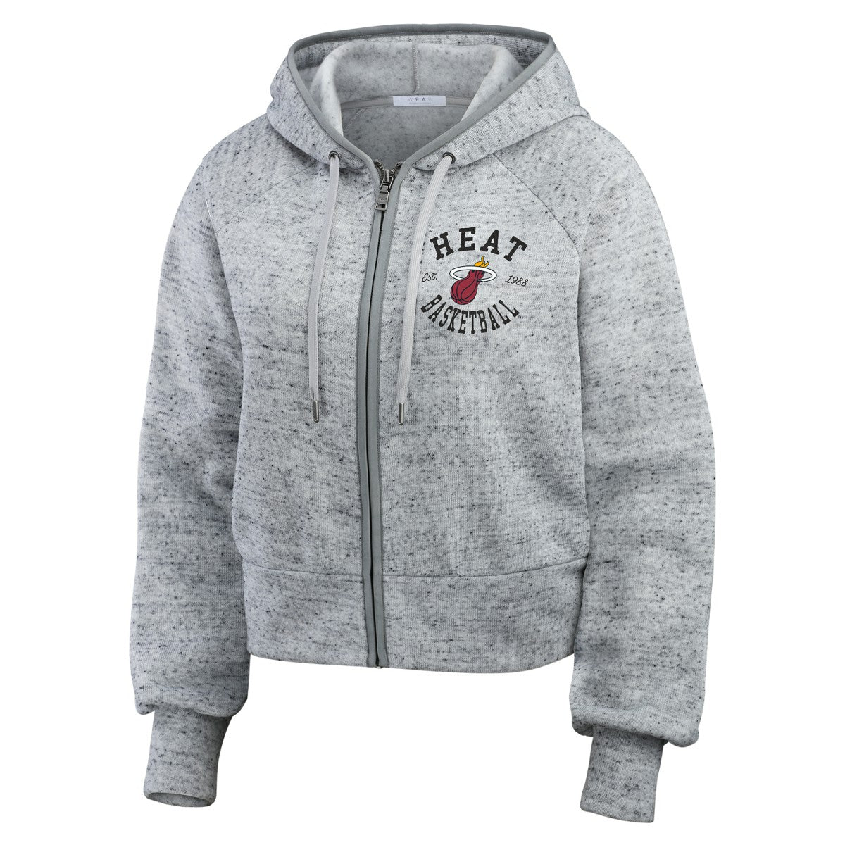 Miami Heat WEAR by Erin Andrews Women's Speckled Radiator Full-Zip Hoodie - Heather Gray sale