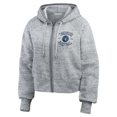 Minnesota Timberwolves WEAR by Erin Andrews Women's Speckled Radiator Full-Zip Hoodie - Heather Gray shop
