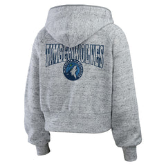 Minnesota Timberwolves WEAR by Erin Andrews Women's Speckled Radiator Full-Zip Hoodie - Heather Gray shop