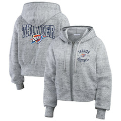 Oklahoma City Thunder WEAR by Erin Andrews Women's Speckled Radiator Full-Zip Hoodie - Heather Gray on sale