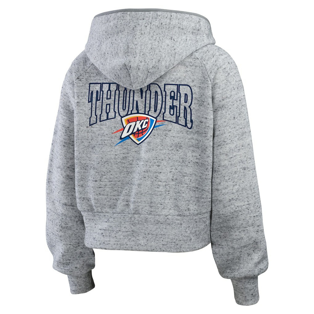Oklahoma City Thunder WEAR by Erin Andrews Women's Speckled Radiator Full-Zip Hoodie - Heather Gray on sale