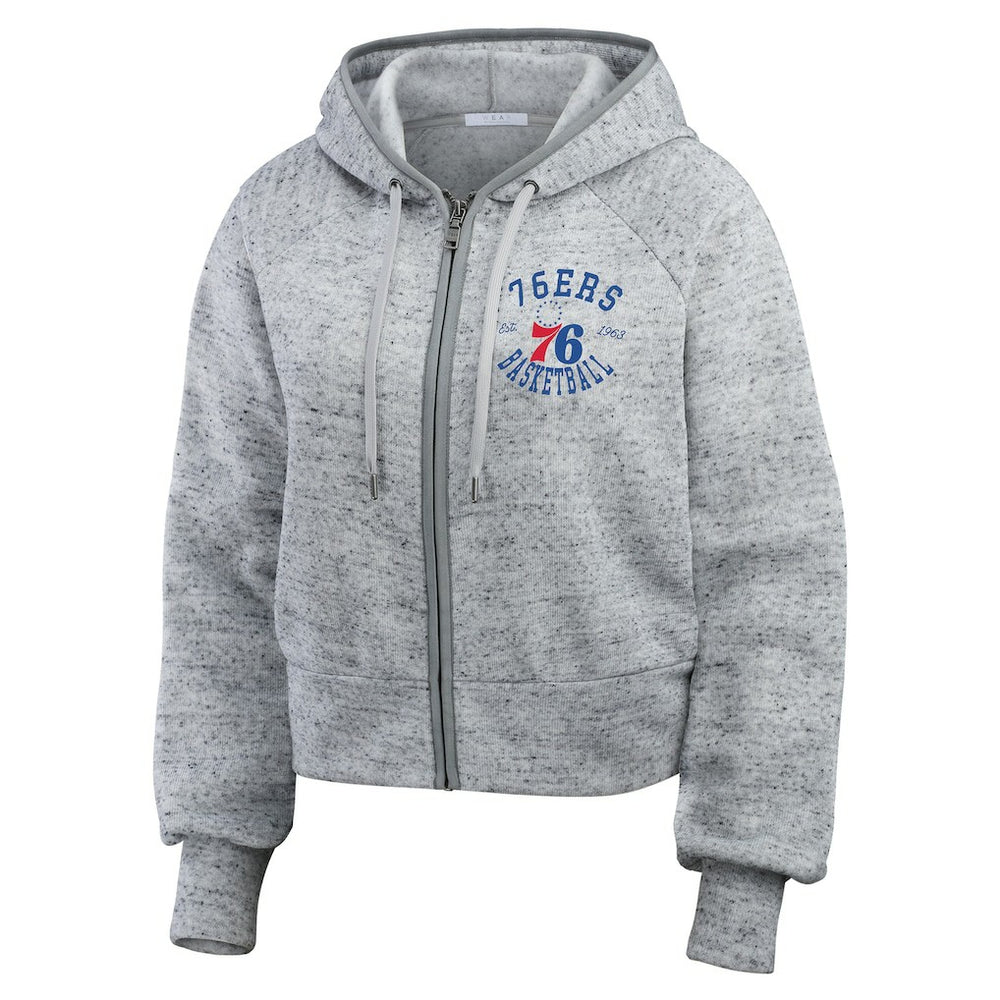 Philadelphia 76ers WEAR by Erin Andrews Women's Speckled Radiator Full-Zip Hoodie - Heather Gray online