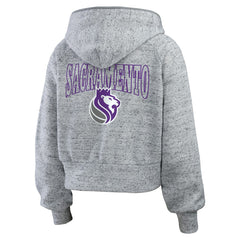 Sacramento Kings WEAR by Erin Andrews Women's Speckled Radiator Full-Zip Hoodie - Heather Gray for sale