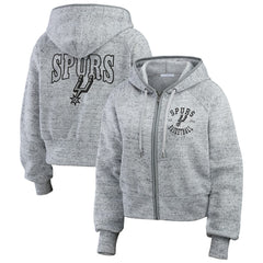 San Antonio Spurs WEAR by Erin Andrews Women's Speckled Radiator Full-Zip Hoodie - Heather Gray on sale