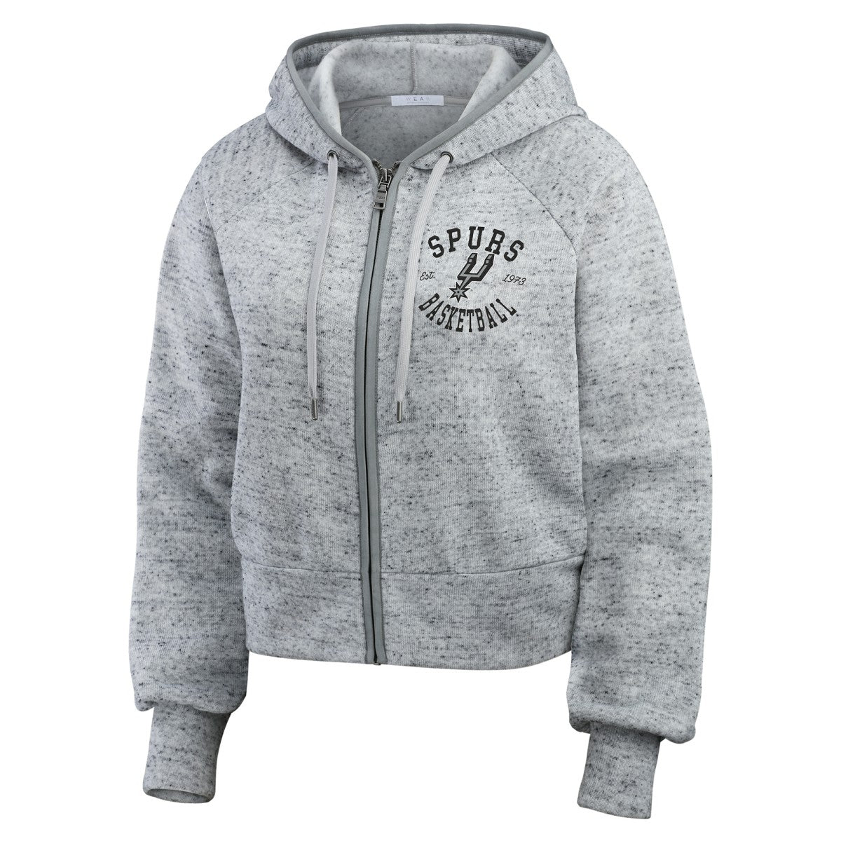 San Antonio Spurs WEAR by Erin Andrews Women's Speckled Radiator Full-Zip Hoodie - Heather Gray on sale