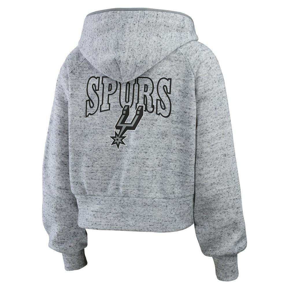 San Antonio Spurs WEAR by Erin Andrews Women's Speckled Radiator Full-Zip Hoodie - Heather Gray on sale