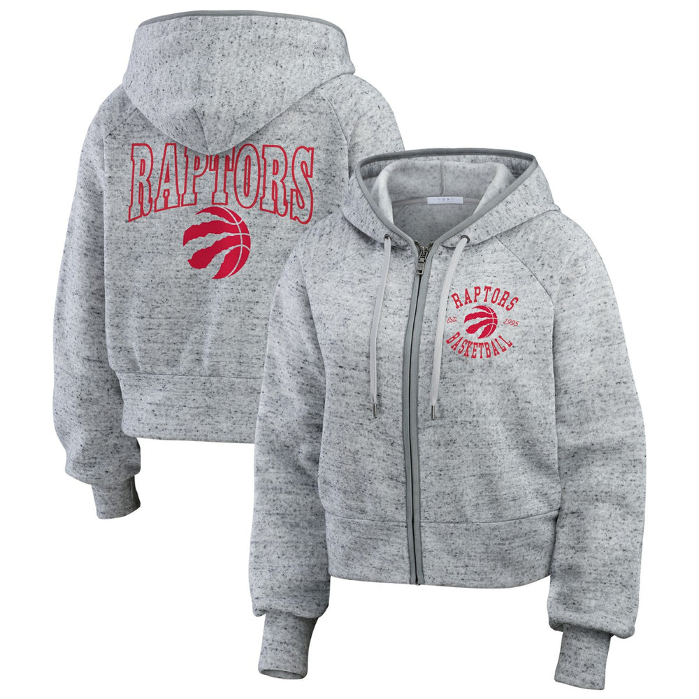 Toronto Raptors WEAR by Erin Andrews Women's Speckled Radiator Full-Zip Hoodie - Heather Gray discount