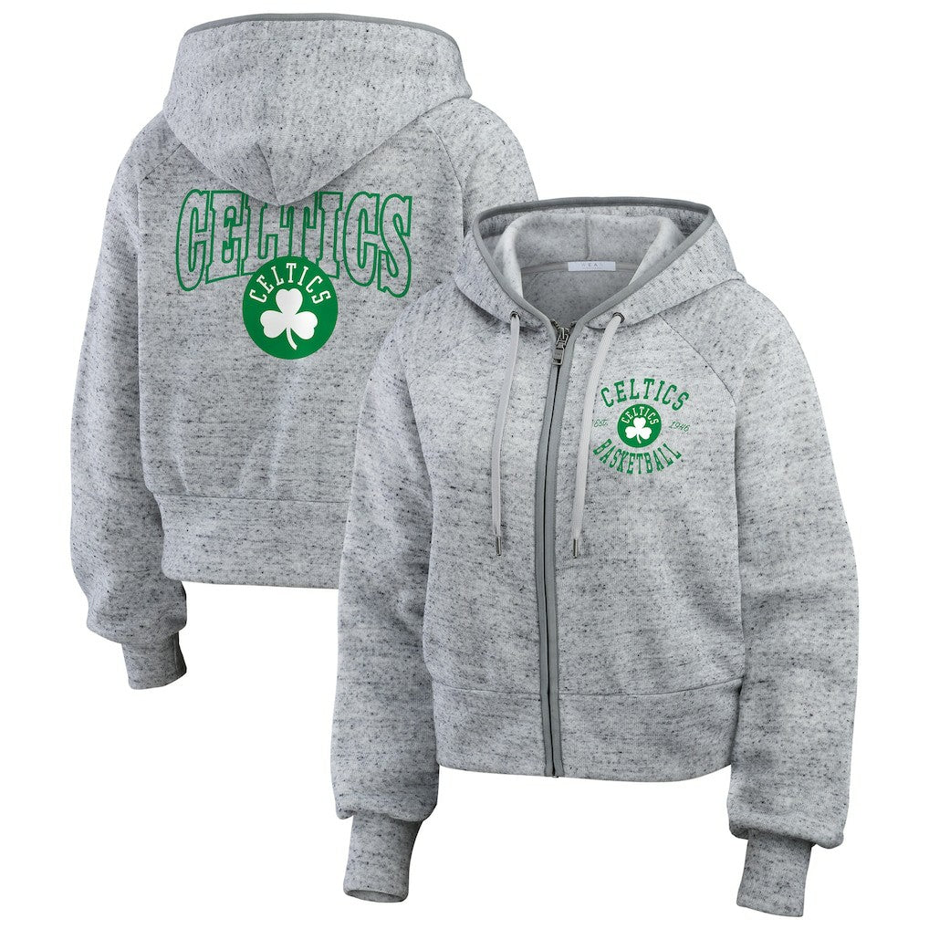 Boston Celtics WEAR by Erin Andrews Women's Speckled Radiator Full-Zip Hoodie - Heather Gray online