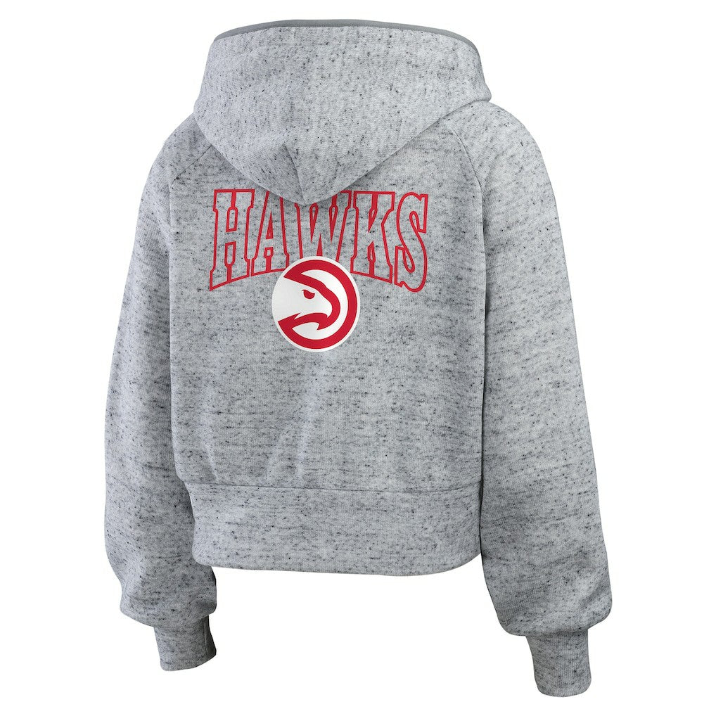 Atlanta Hawks WEAR by Erin Andrews Women's Speckled Radiator Full-Zip Hoodie - Heather Gray for sale