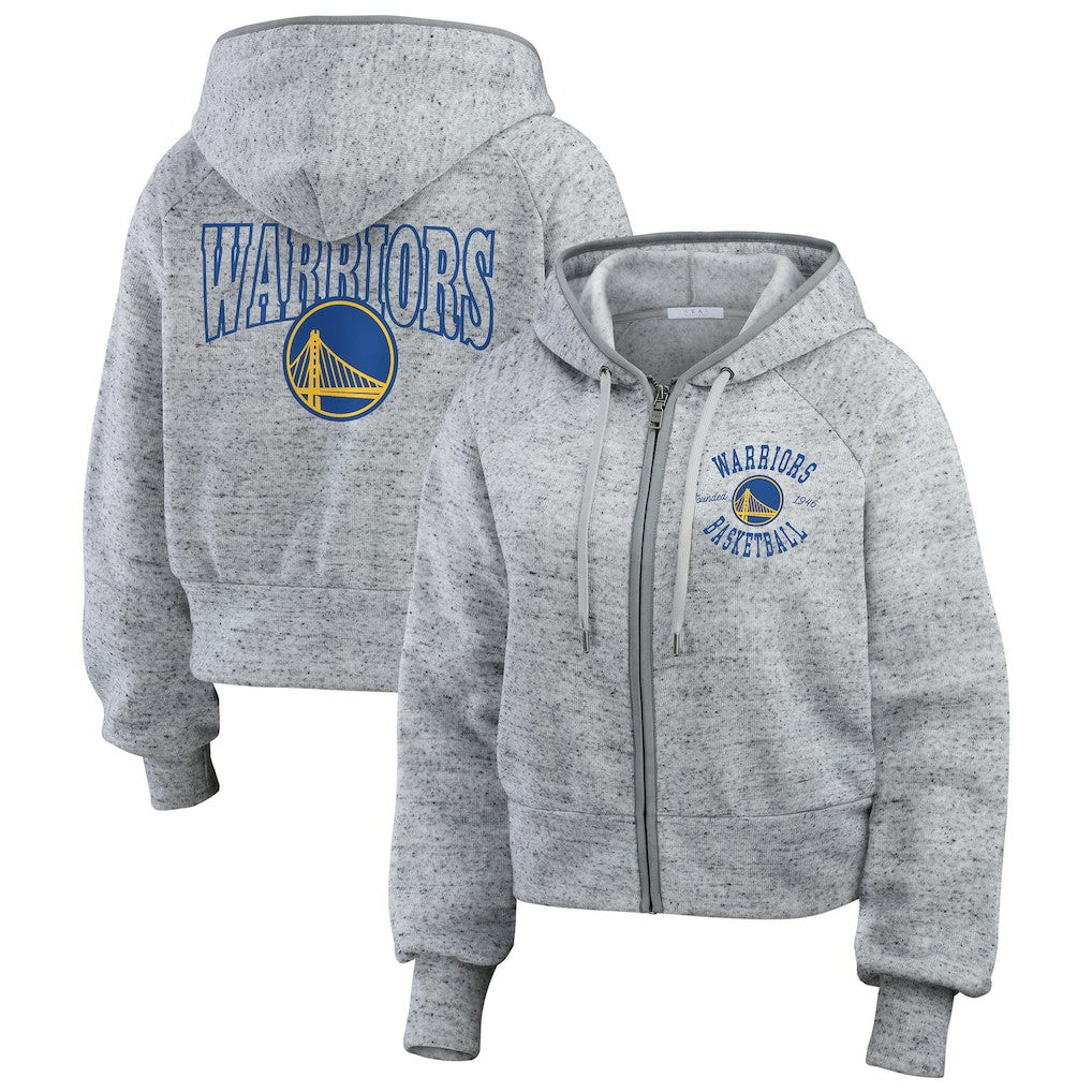 Golden State Warriors WEAR by Erin Andrews Women's Speckled Radiator Full-Zip Hoodie sale - Heather Gray shop