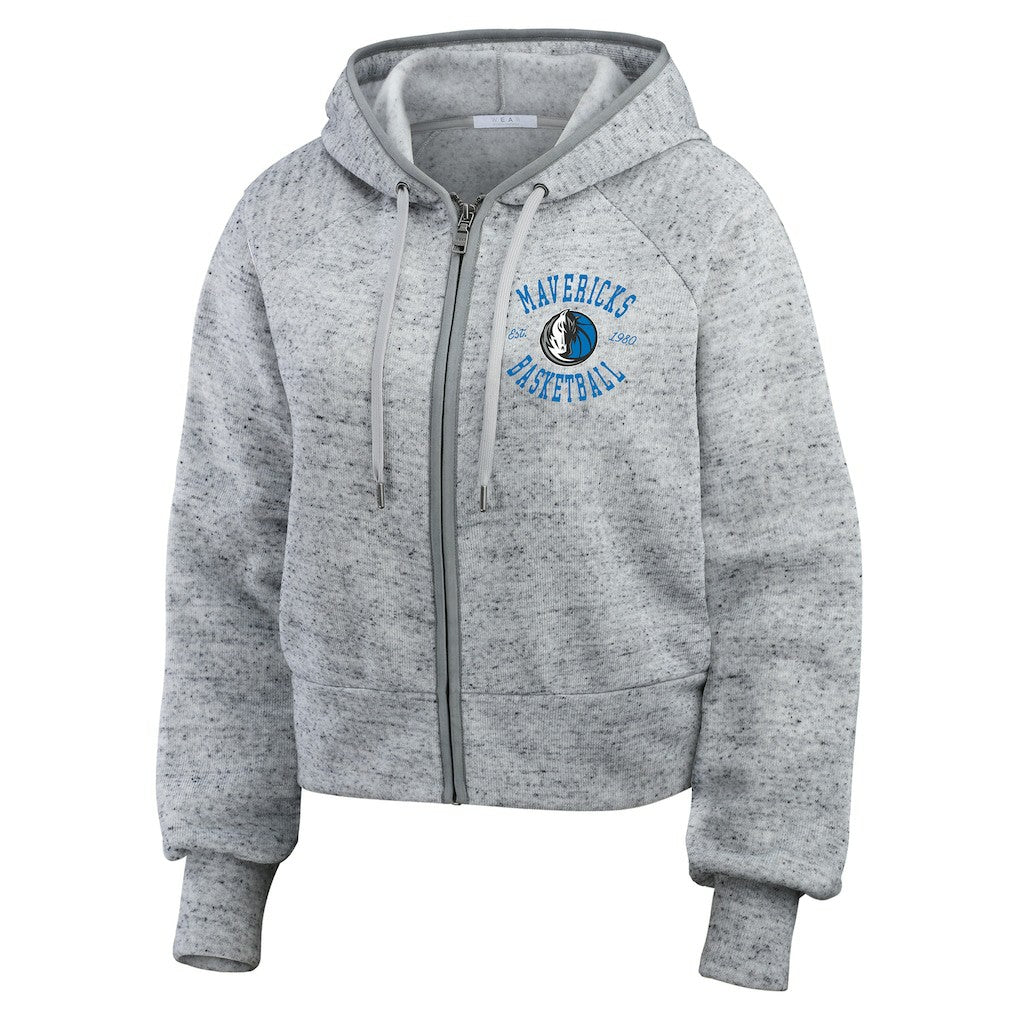 Dallas Mavericks WEAR by Erin Andrews Women's Speckled Radiator Full-Zip Hoodie sale - Heather Gray shop