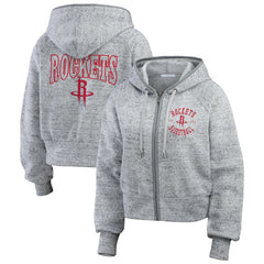 Houston Rockets WEAR by Erin Andrews Women's Speckled Radiator Full-Zip Hoodie sale - Heather Gray sale