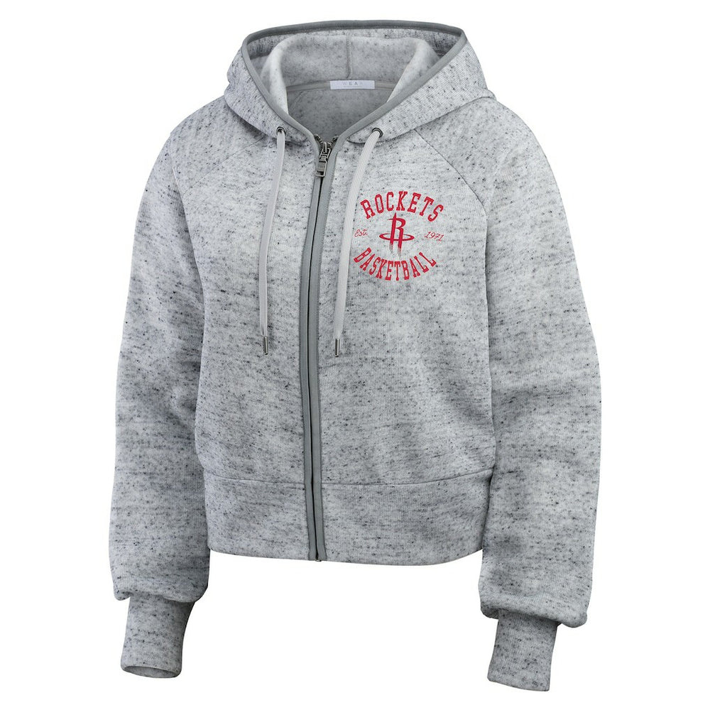 Houston Rockets WEAR by Erin Andrews Women's Speckled Radiator Full-Zip Hoodie sale - Heather Gray sale