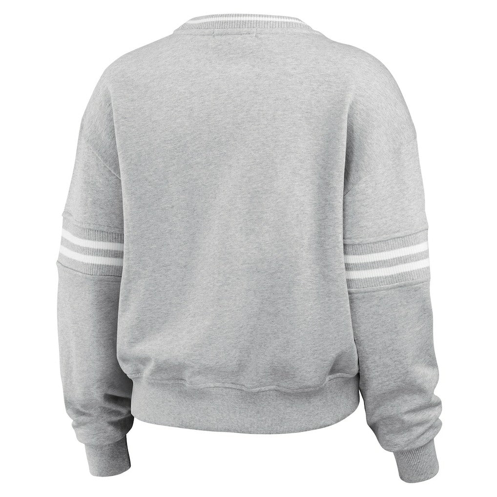 Chicago Bulls WEAR by Erin Andrews Women's French Terry Pullover Sweatshirt - Heather Gray for sale