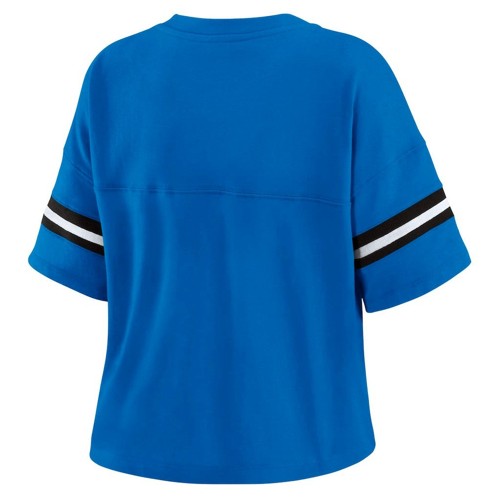 Orlando Magic WEAR by Erin Andrews Women's Color Block Boxy V-Neck T-Shirt - Blue outlet