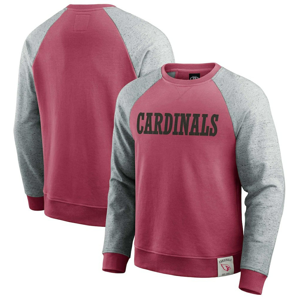 Arizona Cardinals Darius Rucker Collection Colorblock Pullover Sweatshirt - Cardinal/Heather Gray outlet