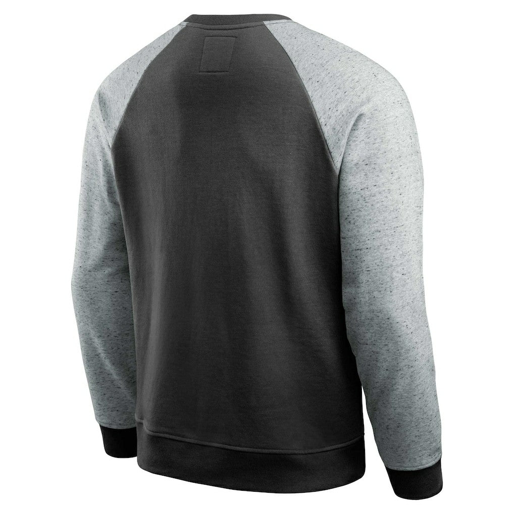 Las Vegas Raiders Darius Rucker Collection Colorblock Pullover Sweatshirt - Black/Heather Gray outlet