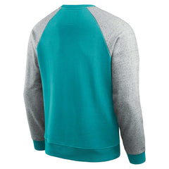 Miami Dolphins Darius Rucker Collection Colorblock Pullover Sweatshirt - Aqua/Heather Gray cheap